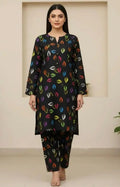 2 Pcs Women's Unstitched 3-D Block Printed Suit