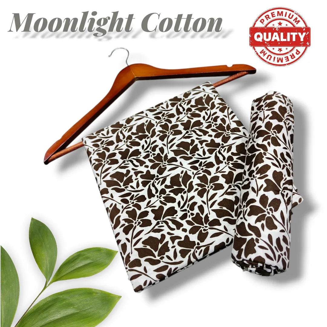 Women Printed 2-Piece Suit Brown Polo Cotton